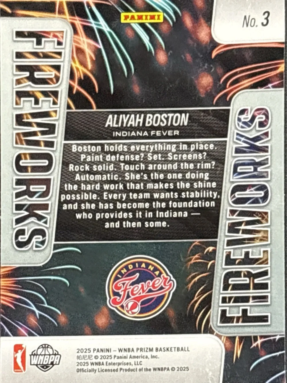 Panini Prizm Aliyah Boston Fireworks Basketball Card